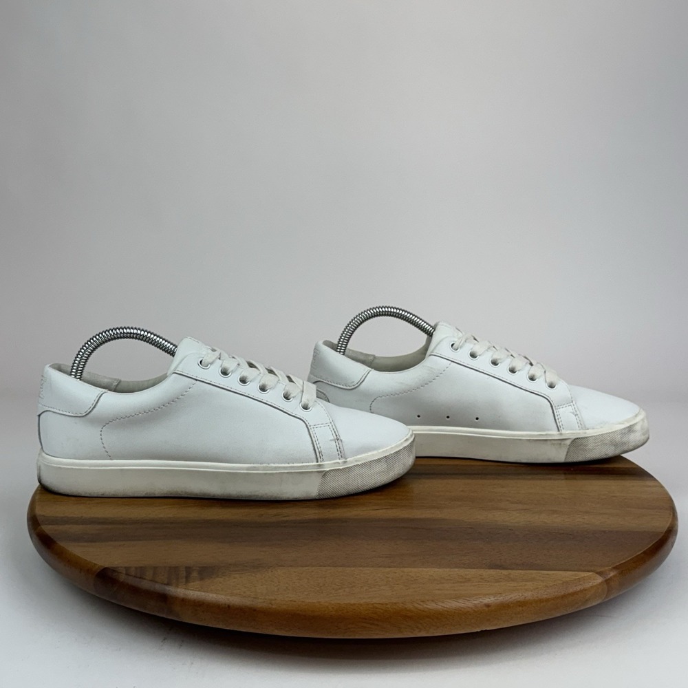 Womens Sam Edelman Ethyl White Leather Casual Lace Up Low Sneakers Size 8.5 M